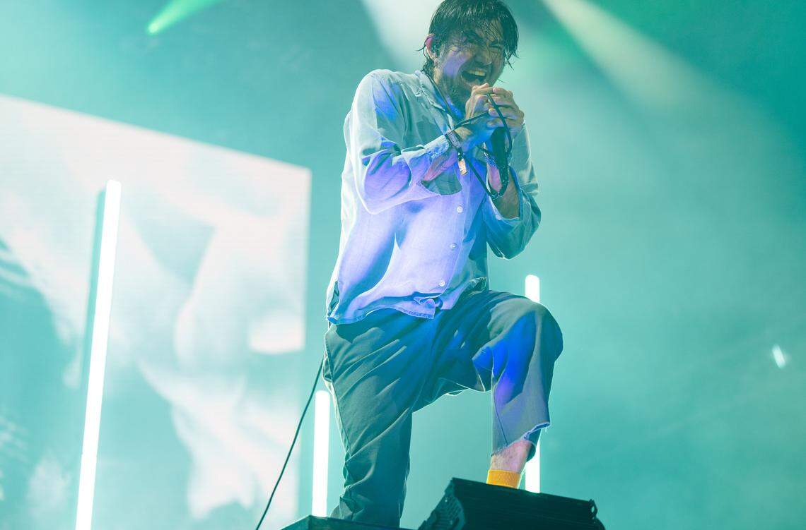 Deftones vocalist Chino Moreno performs during the Aftershock festival on Friday, Oct. 3, 2025, in Discovery Park. 
