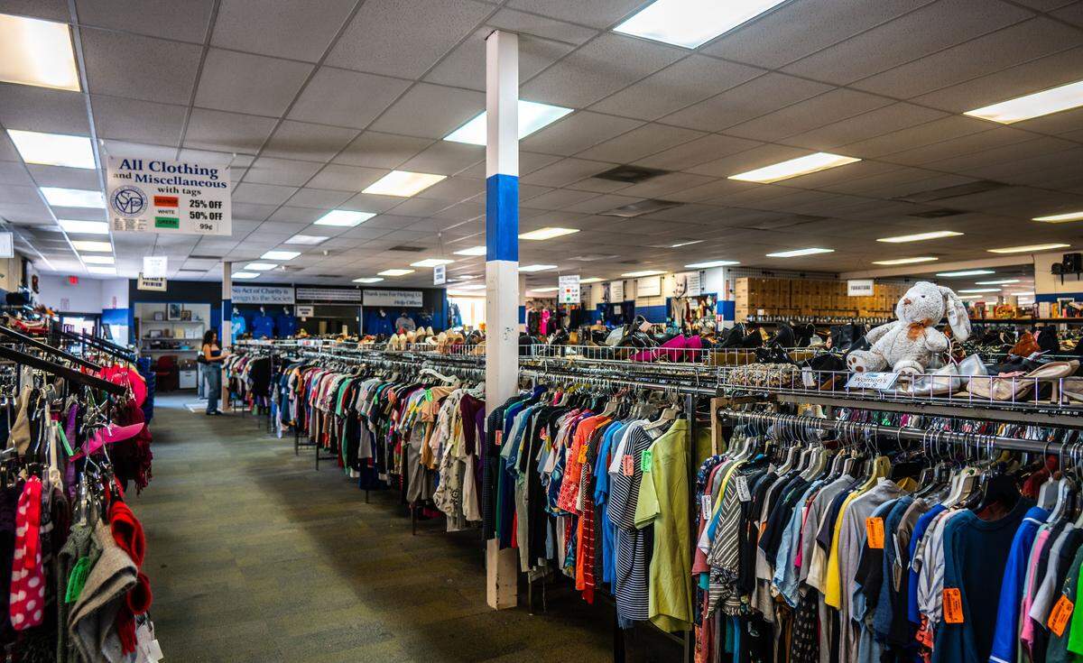 The offerings range from generic to name brand clothing, antiques and home goods at Society of St. Vincent de Paul Thrift Store in Arden Arcade on Wednesday, Aug. 6, 2025.
