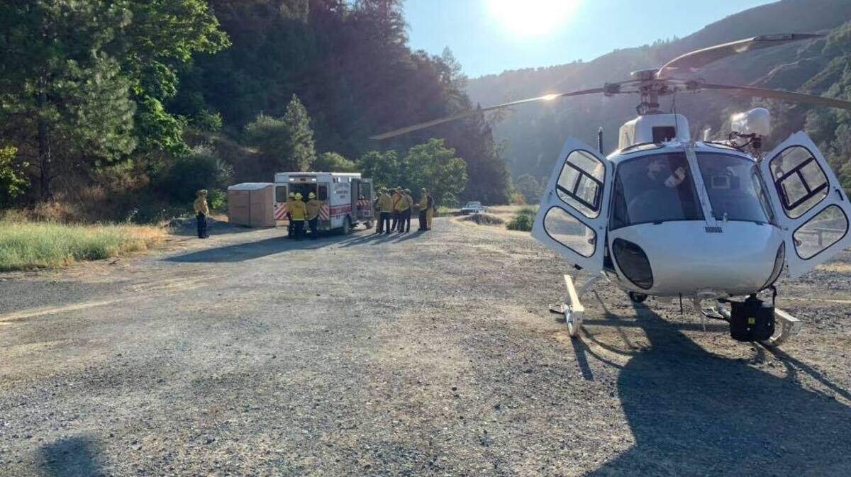 A rock climber fell down a cliff in the Rock Quarry along the N. Fork American River. He was later airlifted to the hospital by helicopter.