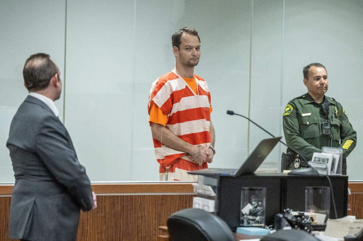 Eric James Abril appears for his arraignment on April 18 in Placer Superior Court. He is accused of shooting a California Highway Patrol officer and two hostages during a standoff April 6 at Mahany Park in Roseville. On Sunday, July 9, Abril escaped custody at Sutter Roseville Medical Center.