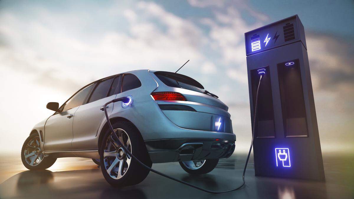Electric vehicle charging port.