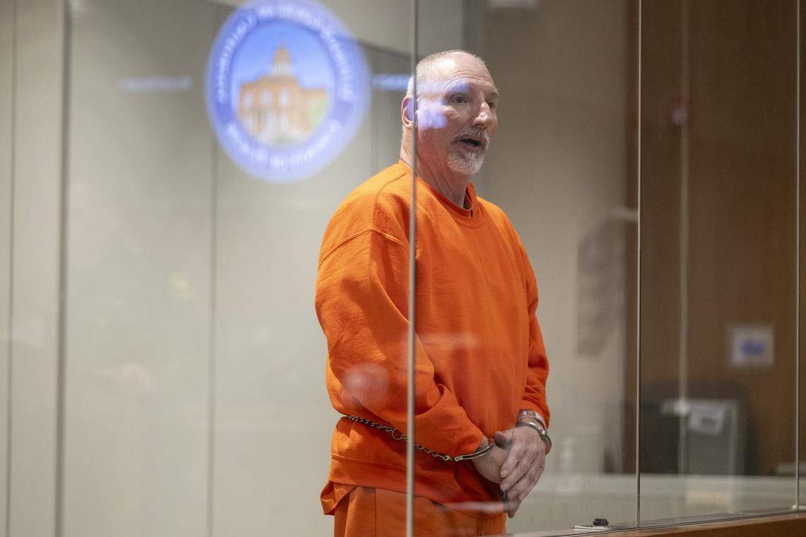 David Allen Funston makes his first court appearance in Placer County Superior Court in Roseville on Monday, March 2, 2026.