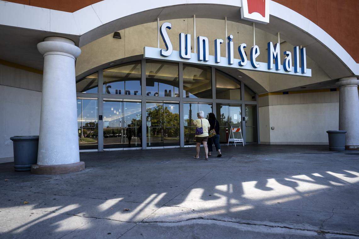Shoppers enter Sunrise Mall in Citrus Heights earlier this month. 