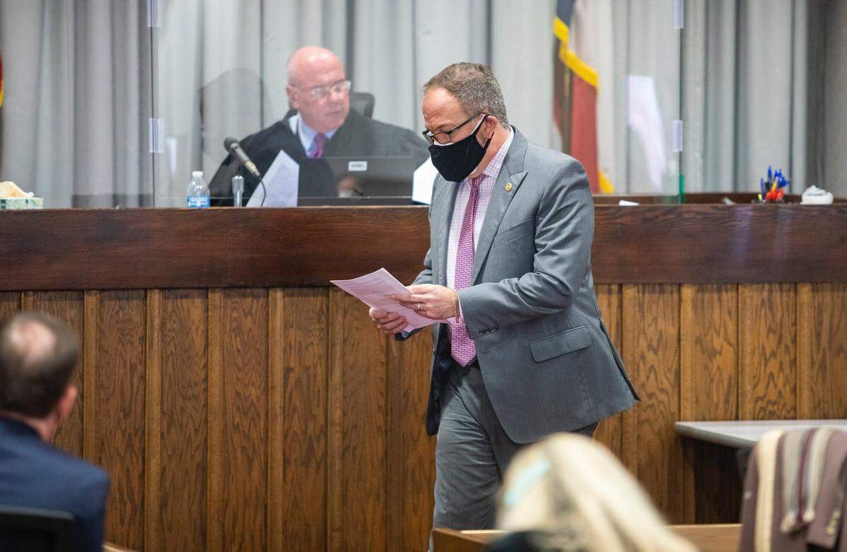 First amendment attorney Mike Tadych argues a public records case in North Carolina in February. Tadych is concerned about the impact that record removal can have on efforts to keep law enforcement accountable to the public.