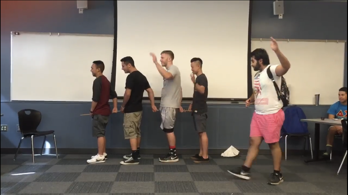 Sacramento State’s chapter of the Delta Chi fraternity members allegedly take part in a simulation of the “elephant walk” which is described in an anonymous email as “a form of known hazing in fraternities.”