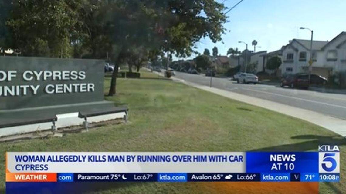 A 20-year-old woman is accused of running over a man and killing him after a dispute on a Los Angeles-area street, California police say.