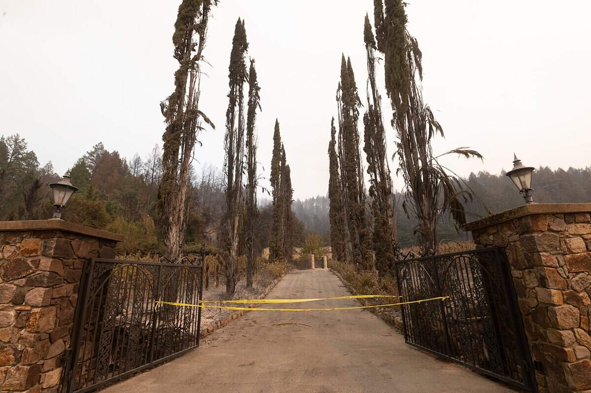 Chateau Boswell was destroyed during the Glass Fire in Napa County near St. Helena on Monday, Sept. 28, 2020.