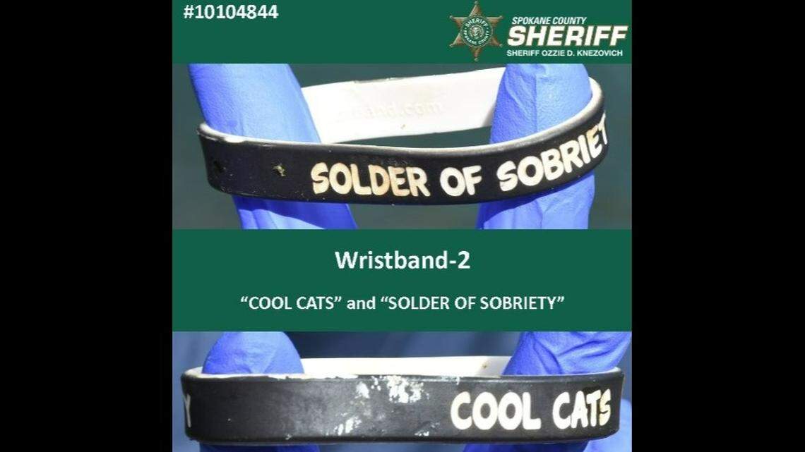 Two other wrist bands saying “SOLDIER OF SOBRIETY” (above) and “COOL CATS” (below).