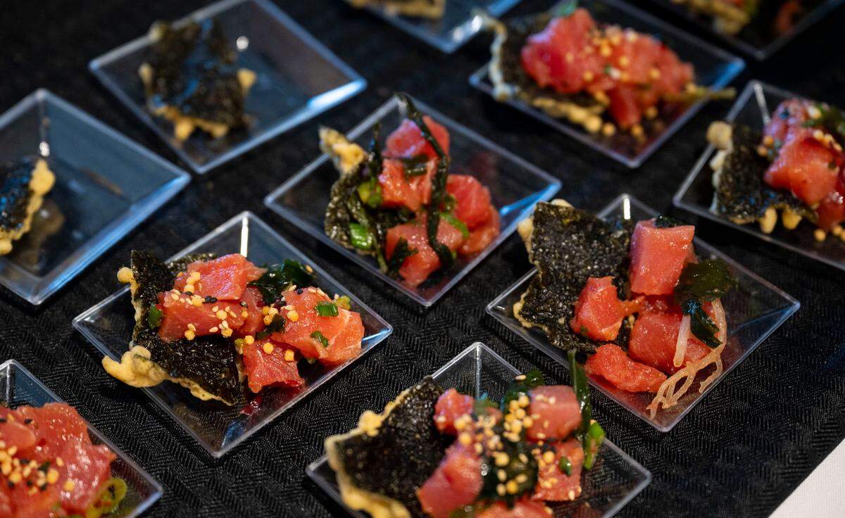 Food samples from Kru, Kodaiko Ramen & Bar and Fish Face Poke Bar are available at the Bee’s News & Nosh: An evening with chef Billy Ngo and food writer Benjy Egel on Tuesday, March 26, 2024.