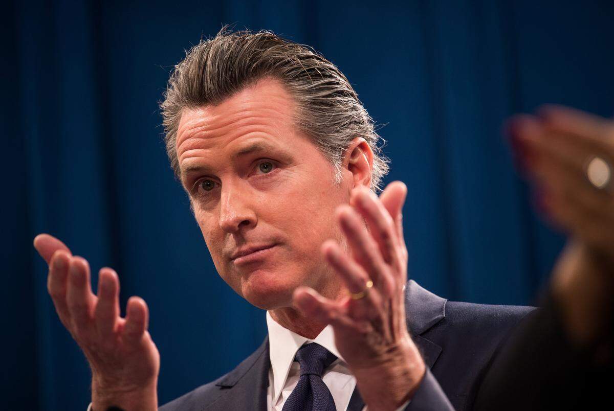 Gov. Gavin Newsom talks about early childhood development and educational goals as he introduces his proposed state budget for fiscal year 2020-21 on Friday, Jan. 10, 2020, in the Governors Press Conference Room at the California State Capitol in Sacramento.