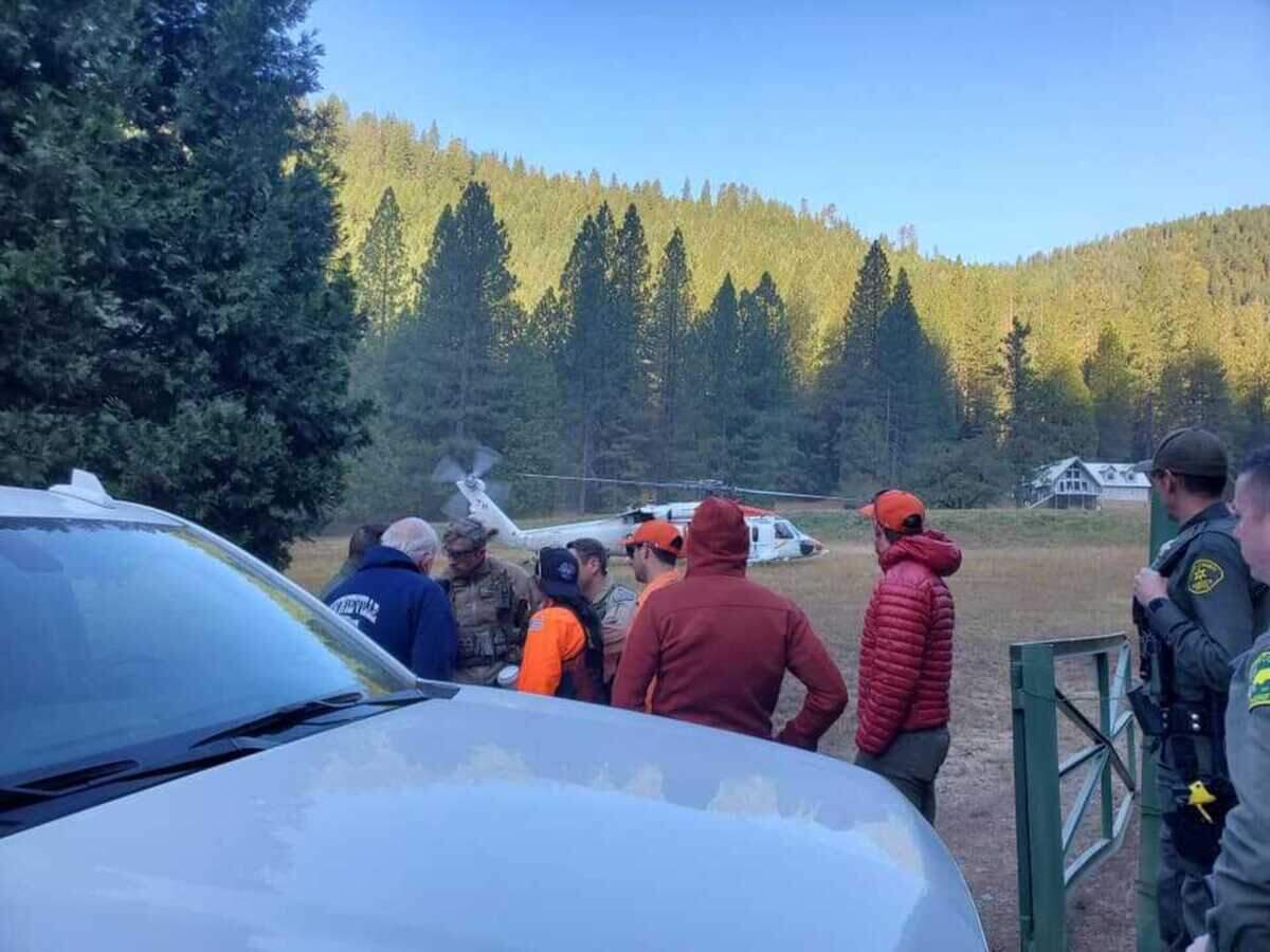 Authorities launched an exhaustive search Sunday Nov. 1, 2020, for a Florida mountain biker who fell over a hillside in a remote, mountainous area of Sierra County, California. The search included a Blackhawk rescue helicopter from Naval Air Station Fallon in Nevada that joined the effort Monday Nov. 2, 2020.