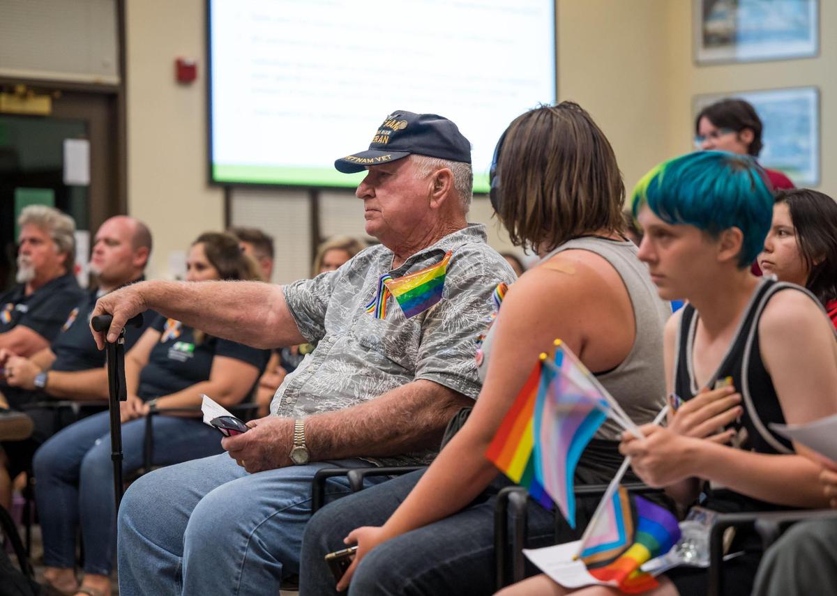 Rex Carpenter, a Rocklin resident with a granddaughter in middle school, kicked off the hours-long public comment period at the Rocklin Unified School District Board meeting Wednesday by saying, “I’m here tonight to ask you to do no harm,” advocating for young people in vulnerable home situations. He spoke in opposition to the policy proposal.