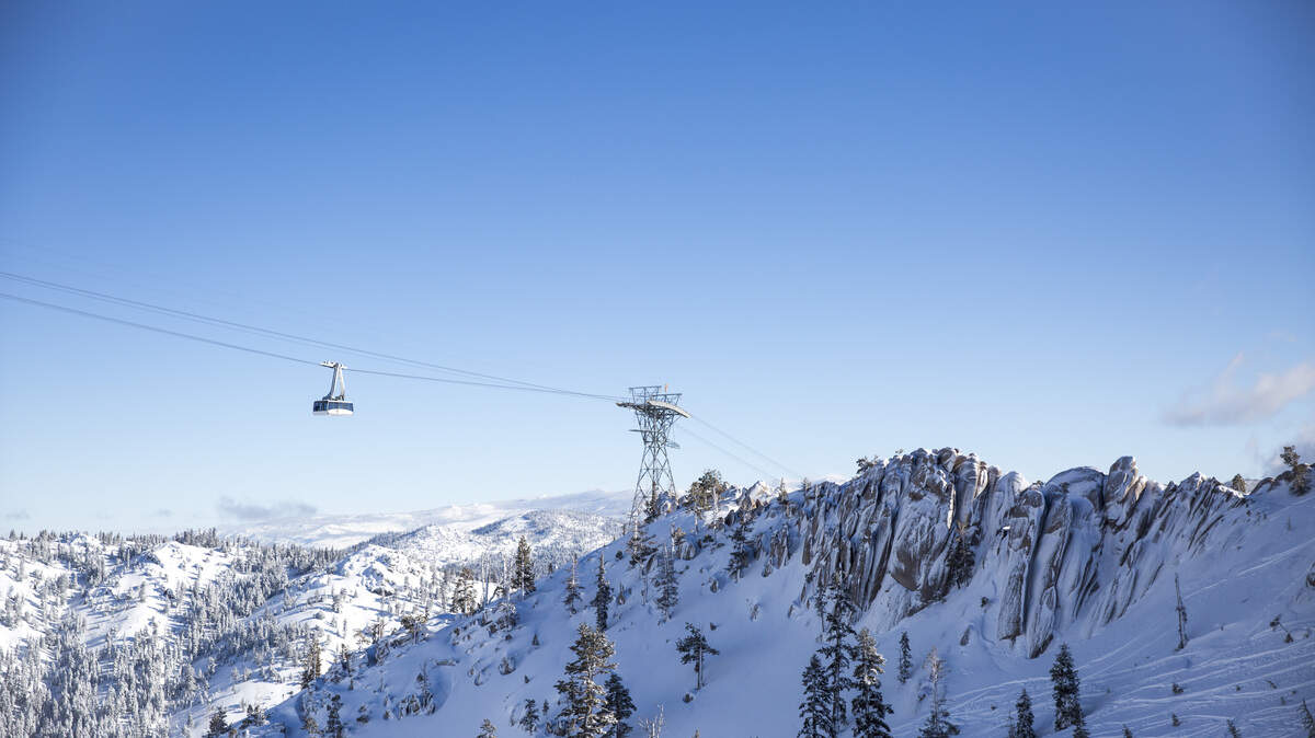 An image from Palisades Tahoe, named Squaw Valley at the time, during the 2017 ski season.