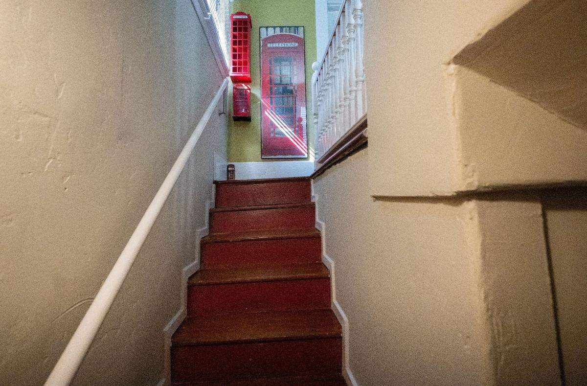 A stairwell leads from the main floor to the basement at 1426 F Street, the Sacramento home where notorious serial killer Dorothea Puente committed her crimes. Current owner Tom Williams said earlier this month that the bodies would have been dragged down the stairs before being buried in the garden. 