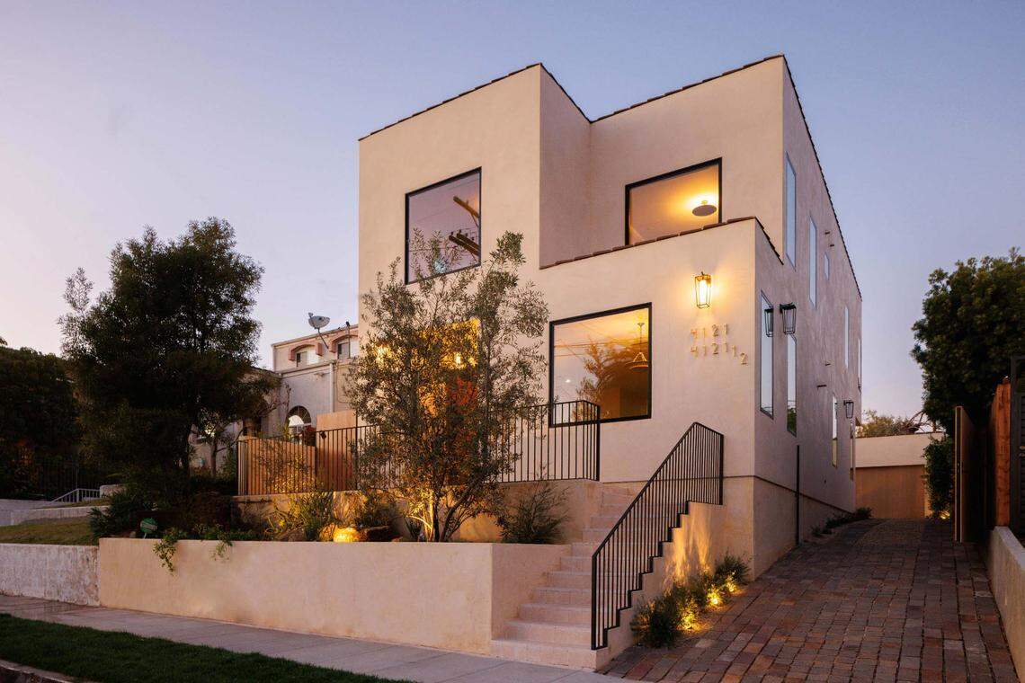 The Los Angeles home has Roman clay wall finishes.