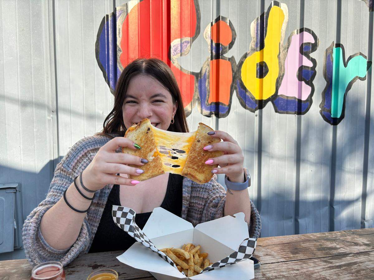 Sacramento Bee reporter Camila Pedrosa got a perfect cheese pull with Tipsy Cheese’s Ultimate Grilled Cheese, which included a melty combination of three cheeses.