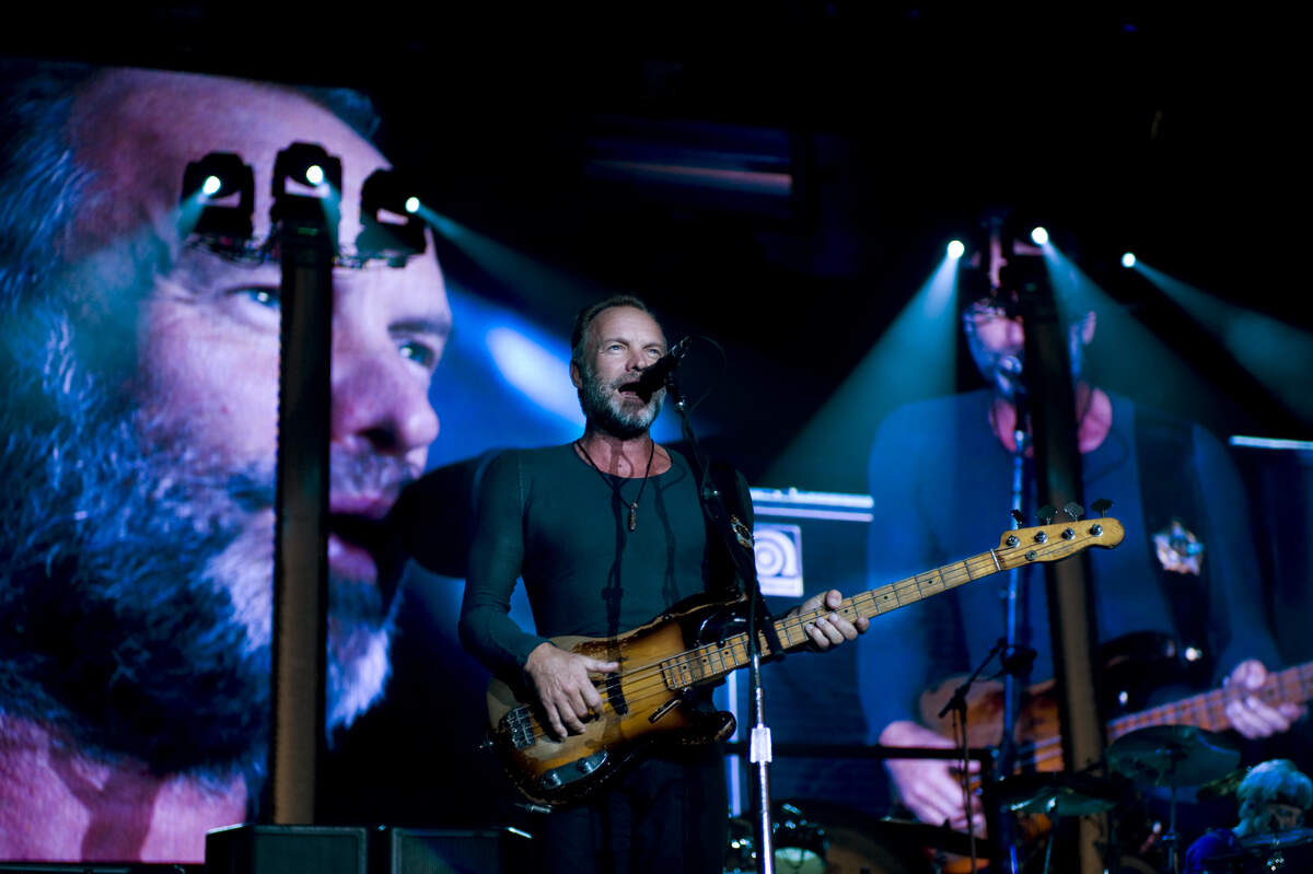 Sting performs at Sleep Train Amphitheater on July 17, 2008, in Marysville with the Police.