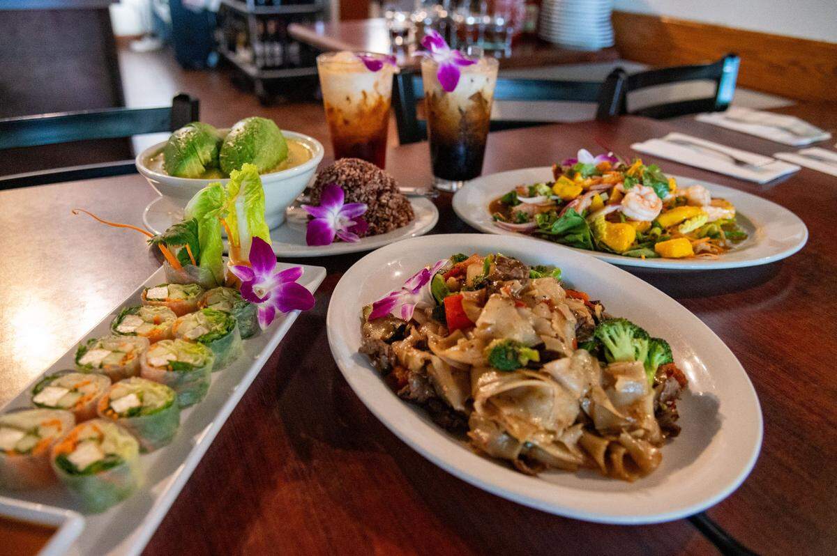 Various Thai dishes and drinks are served at Coconut on T Street in Sacramento earlier this month.