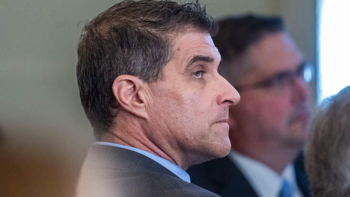 Daniel Serafini, the former major league baseball player who is on trial for allegedly murdering his in-laws, listens to closing arguments by the prosecution in Placer Superior Court in Auburn on Tuesday.