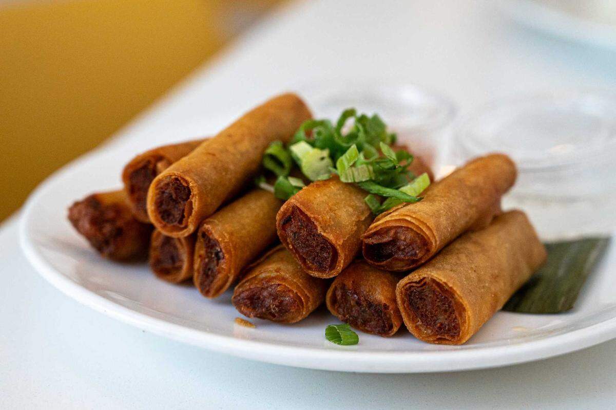 Chicken and pork lumpia Shanghai is available at Spoon and Fork in Sacramento on Thursday.