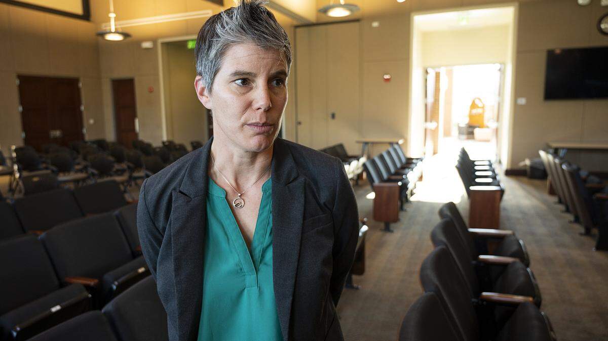 Placer County Health Officer Dr. Aimee Sisson answers media questions at the Community Development Resource Center in Auburn on Monday, March 2, 2020, after confirming that a county resident has tested presumptively positive for the coronavirus.