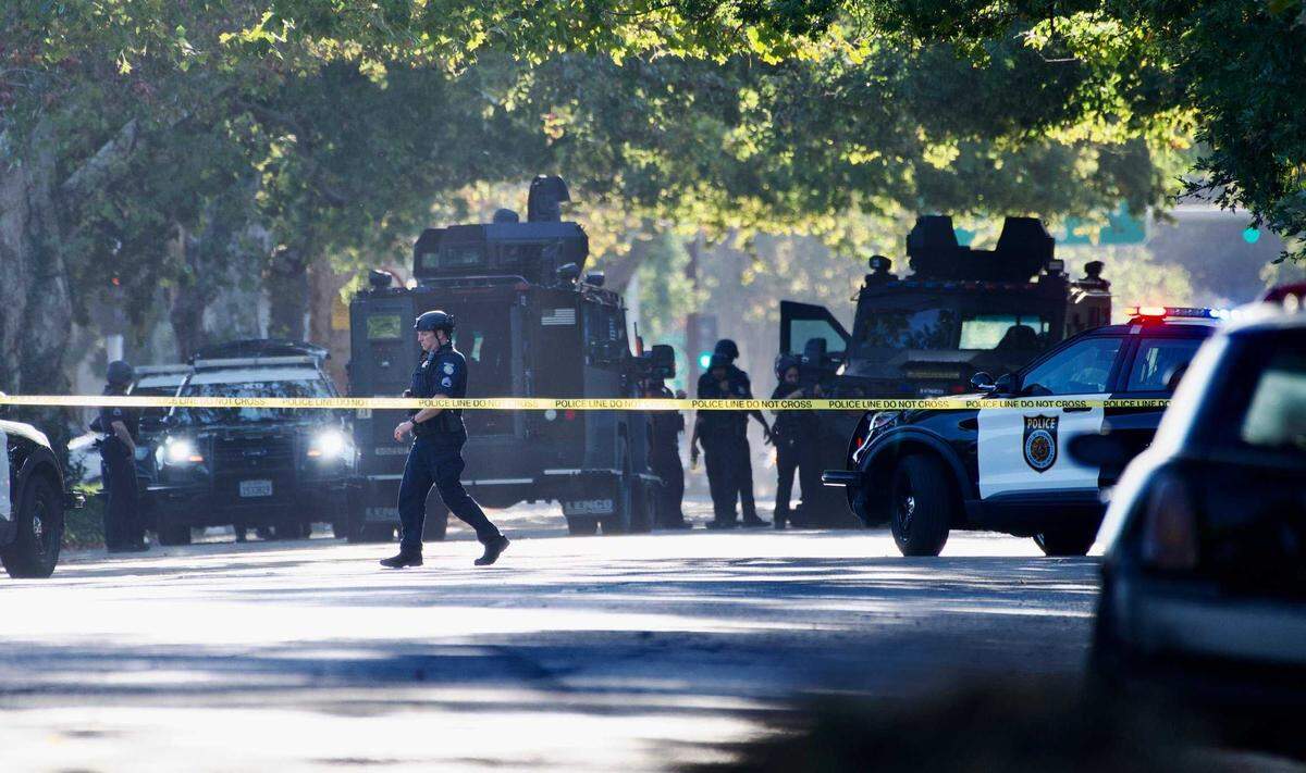 Sacramento police respond to a shooting in 2022 with specialized armored vehicles. The department held two community meetings to discuss its use of military equipment.