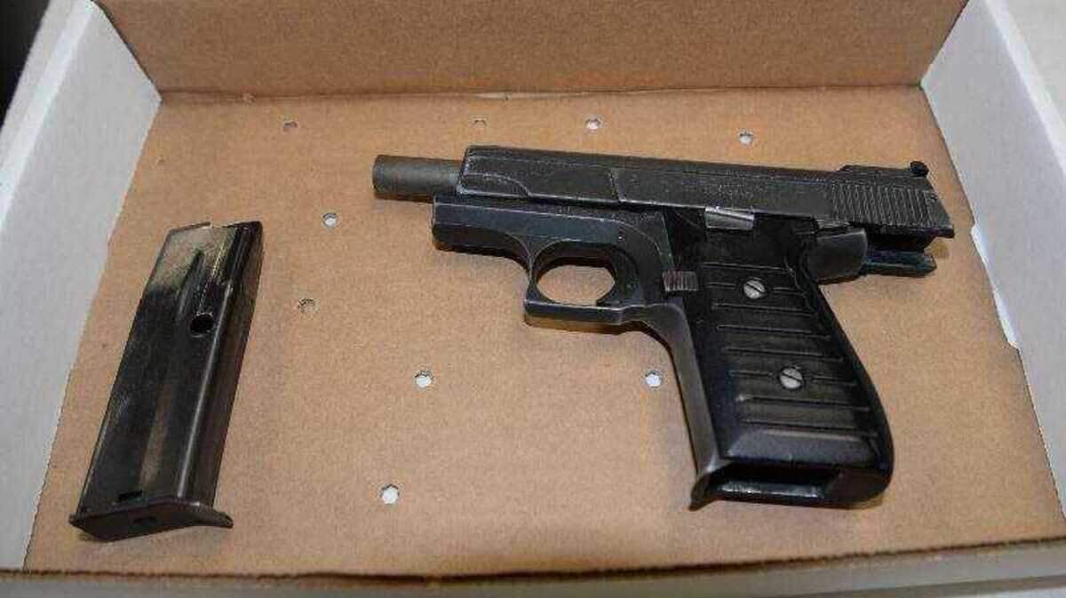A 17-year-old boy was arrested on April 29, 2019 in connection to a shooting during a traffic stop one day prior that targeted Stockton Police officers. During a search of the area, officers located this handgun and a bullet casing in the direction the suspect fled.