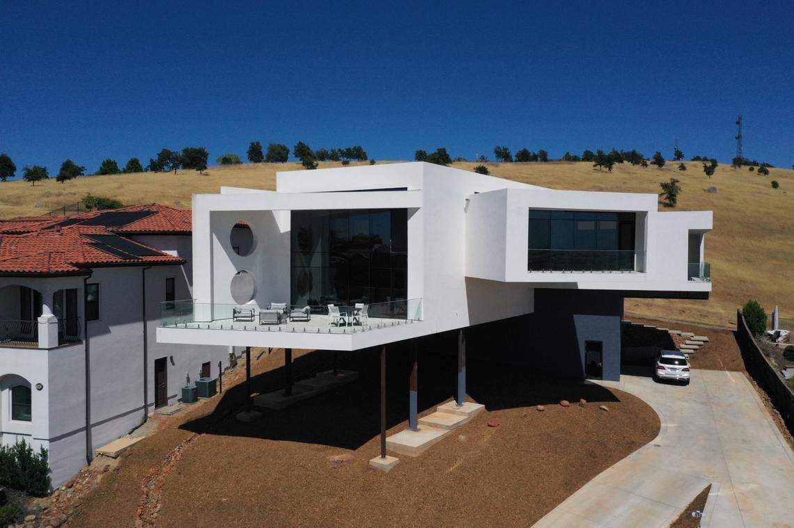 A newly finished Folsom home, photographed Monday, with vast views of the downtown Sacramento skyline is coming to market for $2.4 million.