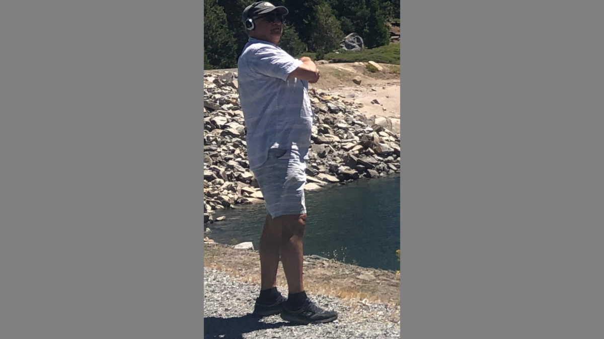 Saeed Emadi, 66, seen in a photo from the day he disappeared, had gone hiking at Ice House Reservoir with longtime friends on July 8, 2020, but became lost after splitting up from his party and crossing Silver Creek.