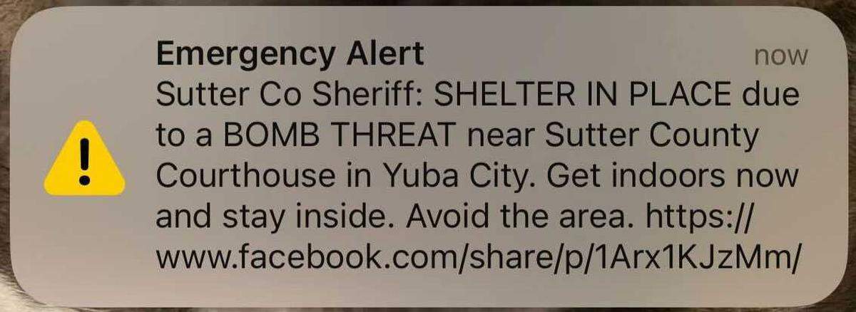 Sutter County sheriff’s officials issued a shelter in place order on Tuesday, Dec. 12, 2024, following a bomb threat reported at the Sutter Superior Court in Yuba City. A number of buildings in the area have also been closed off to the public.