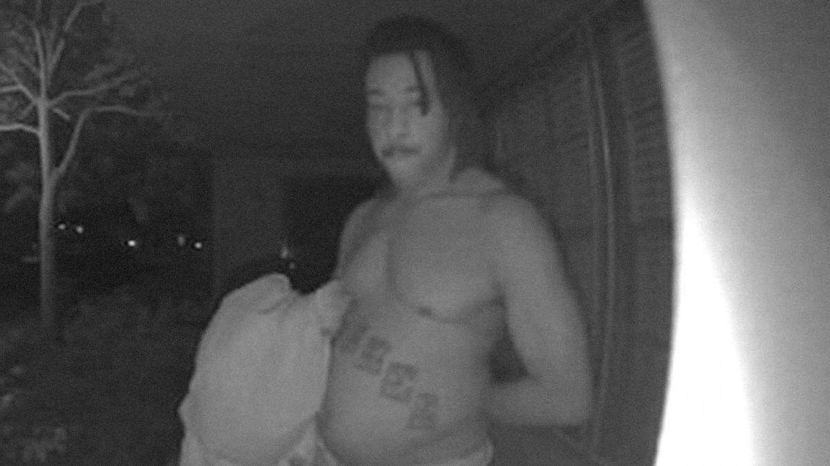 Troy Davis is seen on a Ring doorbell camera on Thursday, Sept. 2, 2021, a day before he allegedly broke into a home and killed a 61-year-old Land Park woman. Davis has been charged with murder, assault with intent to commit rape and other charges, and faces a special circumstance filing that could lead to a death penalty prosecution.