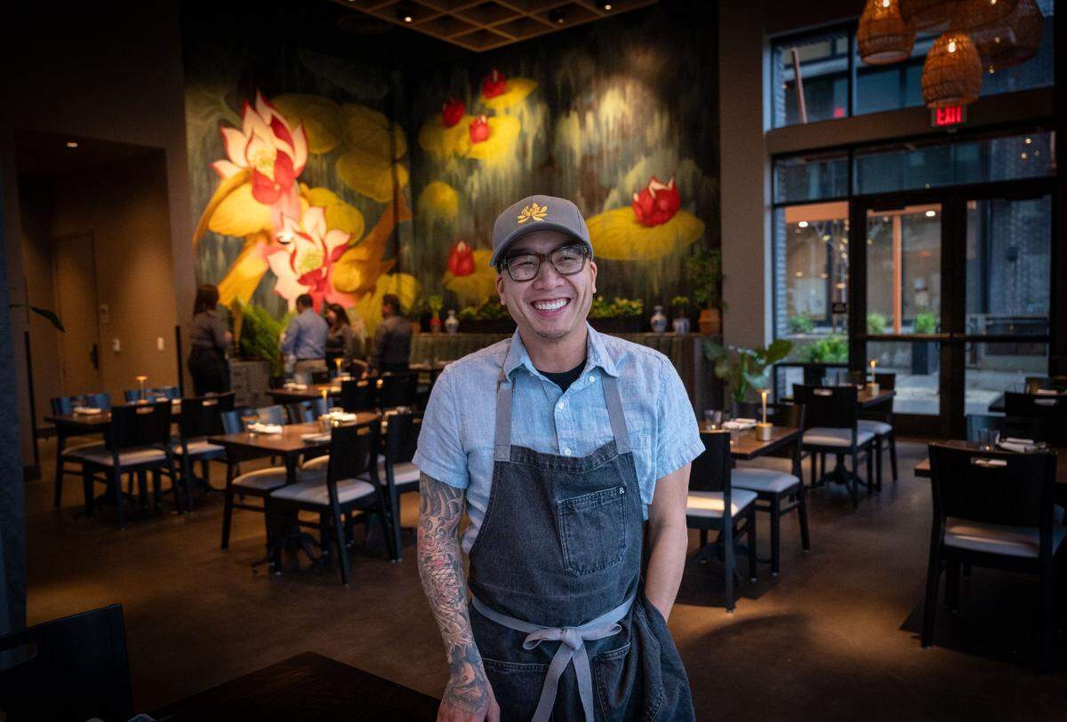Chef Billy Ngo stands in his newest restaurant Chu Mai on Thursday, Feb. 6, 2025. The restaurant features Asian and Southeast Asian cuisine served in a contemporary space.