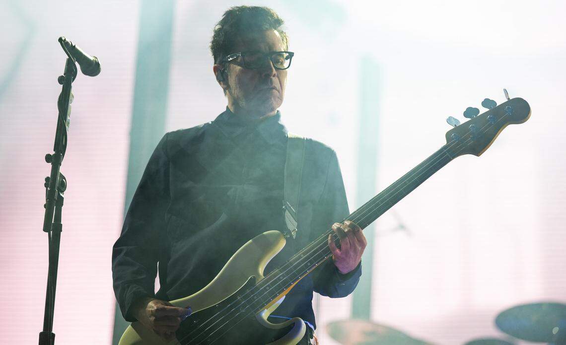 Deftones bassist Fred Sablan performs with the band during the Aftershock festival on Friday, Oct. 3, 2025, in Discovery Park.
