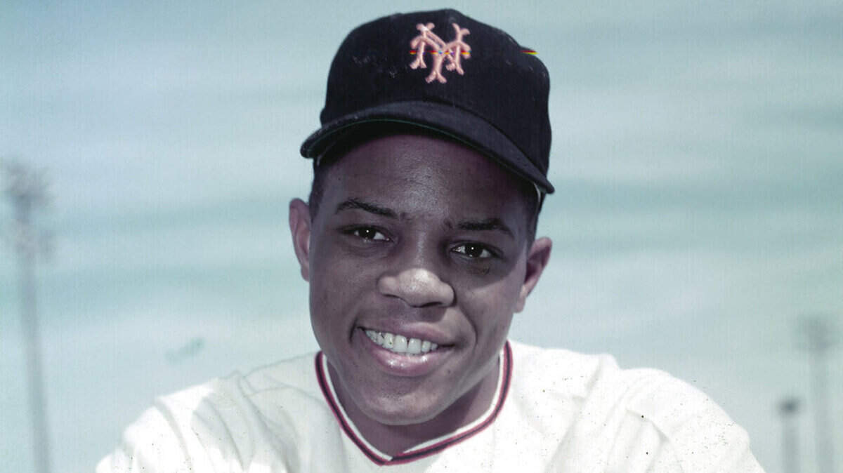 This is a 1955 photo showing New York Giants baseball player Willie Mays.