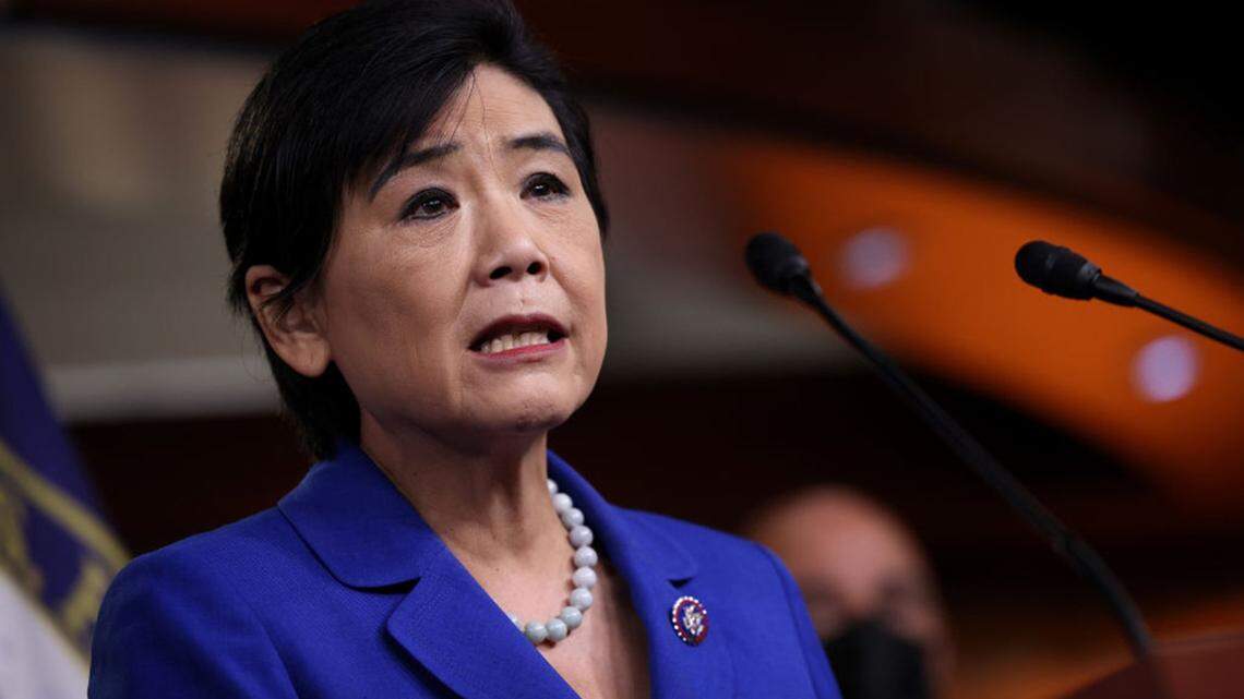 Rep. Judy Chu, D-Calif., speaks on the COVID-19 Hate Crimes Act at the U.S. Capitol on May 18, 2021, in Washington, D.C.