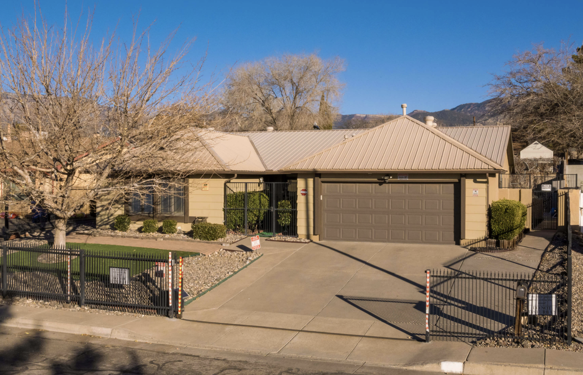 The front of the famous Walter White house in Albuquerque, N.M. on AMC’s “Breaking Bad.” The three-bedroom house spans 1,900 square feet.