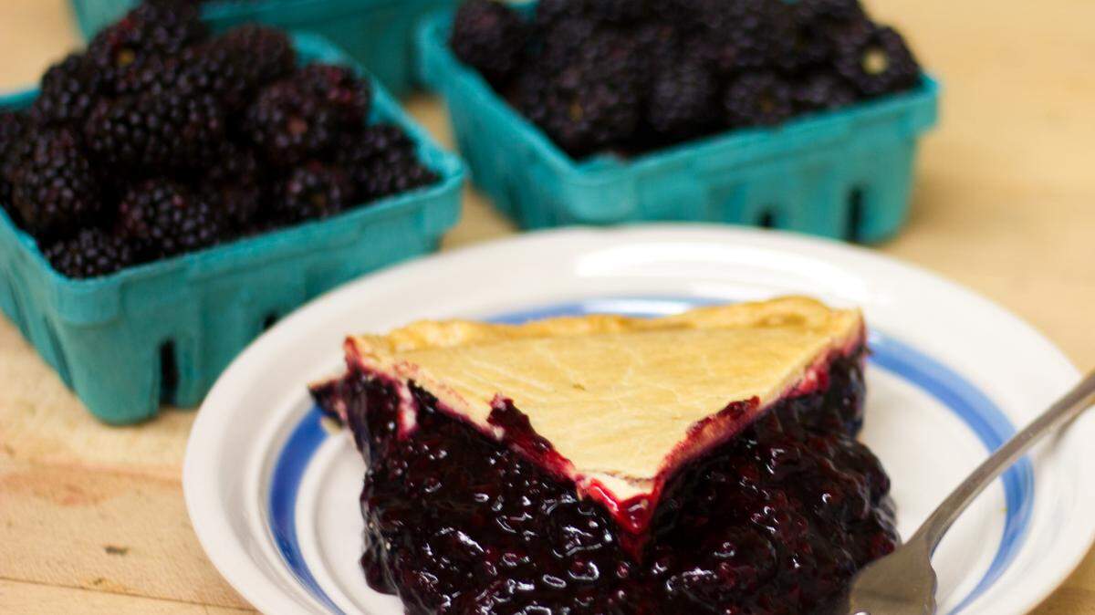 A marionberry pie slice at Ikeda’s California Country Market. The pie shop is seeking the title of America’s best pie.