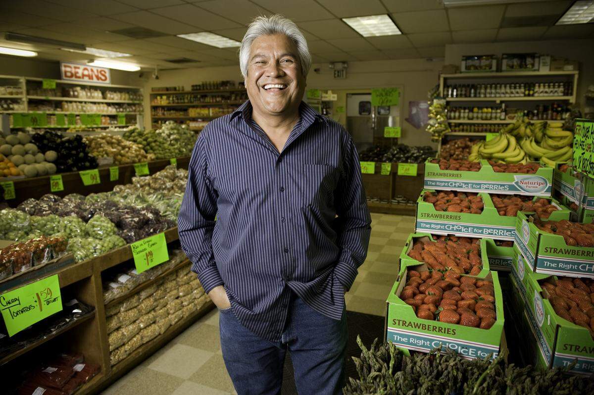 Henry Barraza started Pedrick Produce in 1989 and stands in the store in Dixon in March 2009.