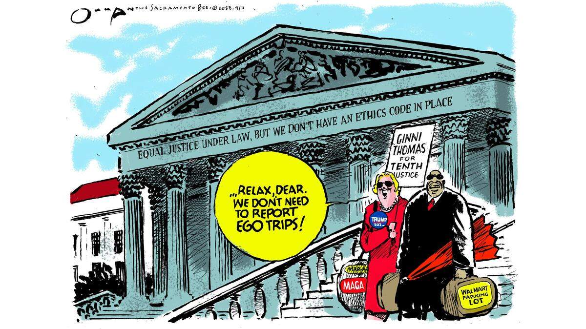 Supreme Court Justice Clarence Thomas finds himself in yet another ethical fine mess with travel paid for by wealthy friends.