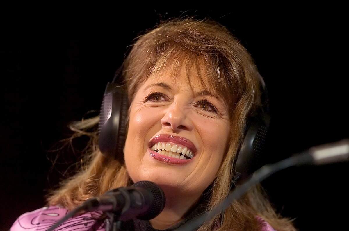 State Sen. Jackie Speier, D-Hillsborough, smiles as she is interviewed about the governor’s veto of her dietary supplement bill on the Al Franken radio show as he broadcasts from the Crest Theater in downtown Sacramento on Wednesday March 29, 2006.
