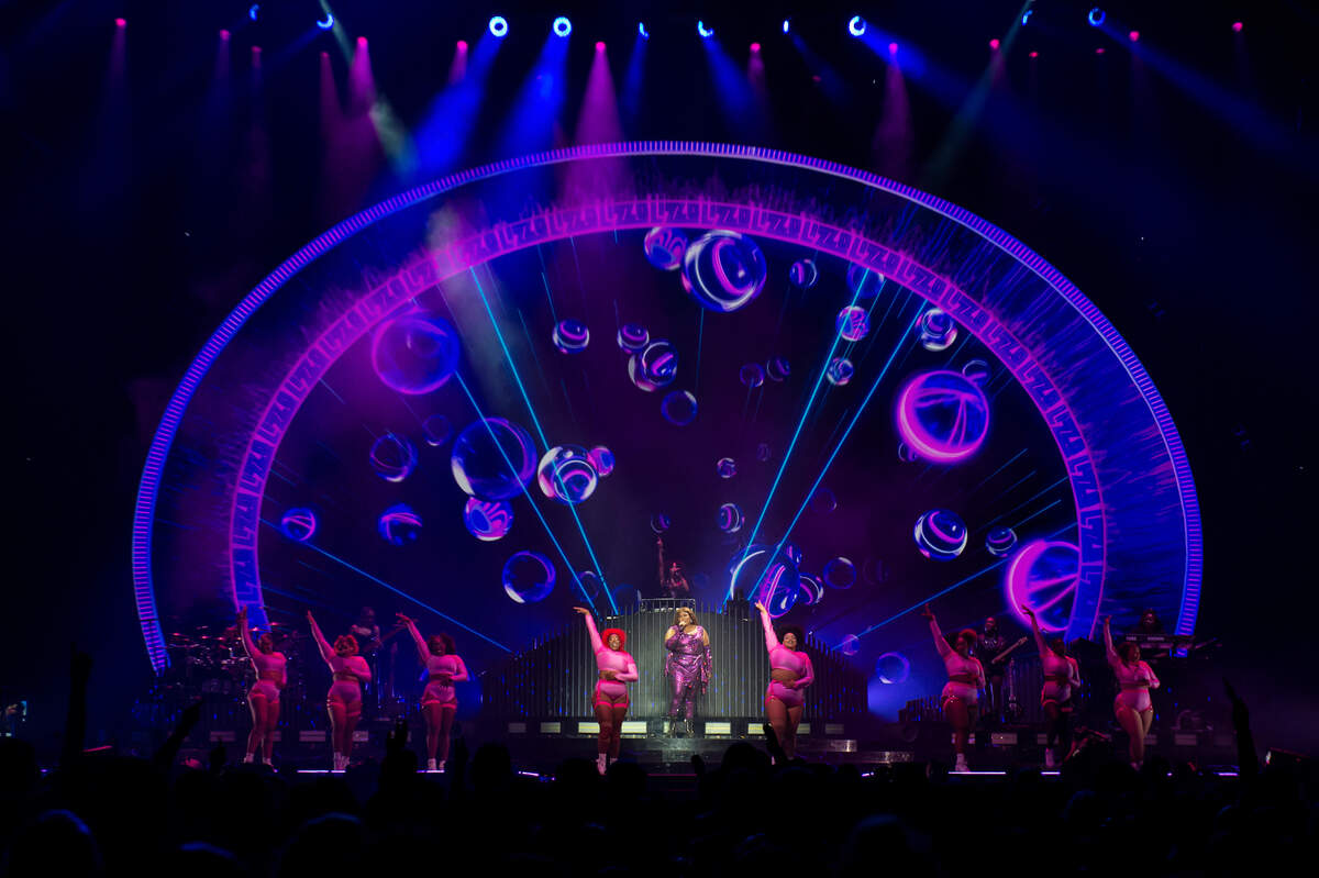 Lizzo sings “Soulmate” during The Special 2our at Golden 1 Center on Sunday, May 28, 2023.