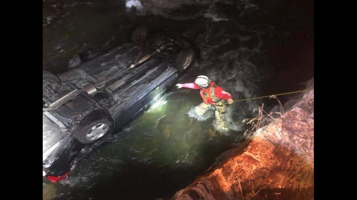 A Utah search and rescue team found a dog trapped in a vehicle Tuesday night that had crashed into the Ogden River and been abandoned by the driver, Weber County sheriff’s officials say.