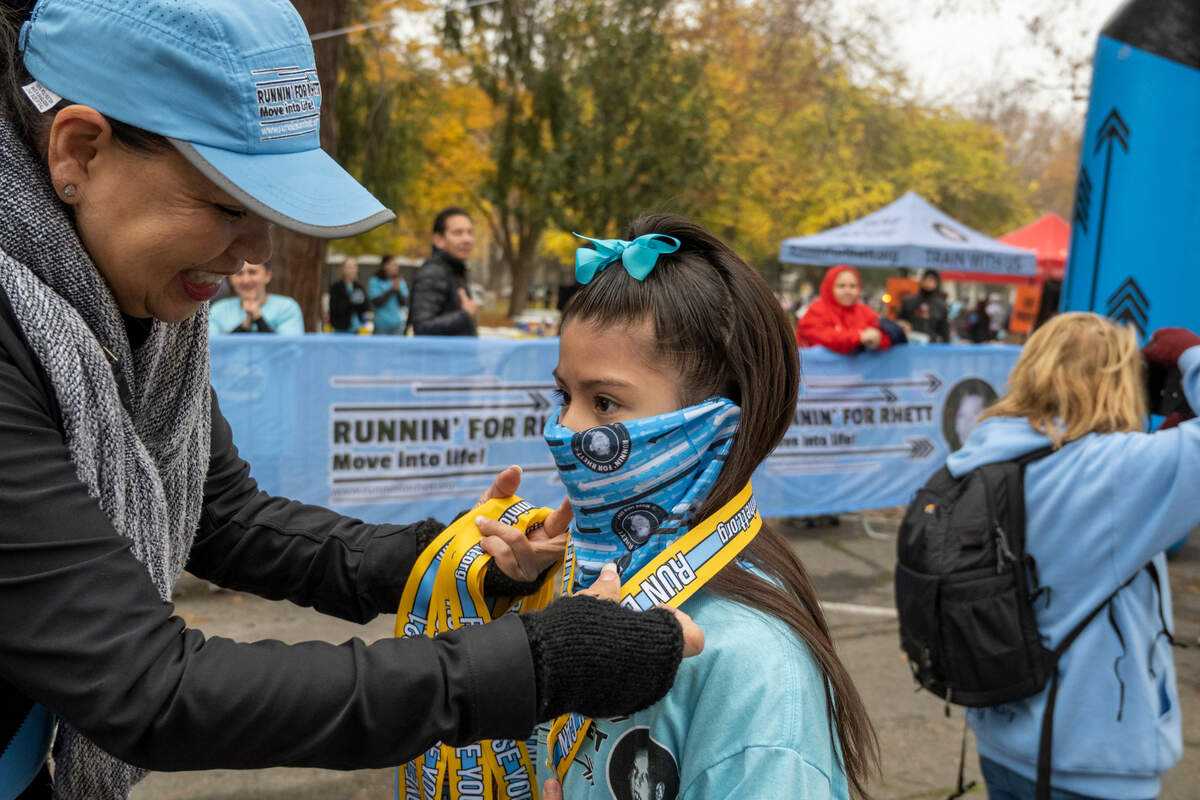 Miarosa Noriega, 6, finished first in the first race, a 1/4 mile Kid’s Fun Run at the Runnin’ for Rhett’s Run Because You Can race on Saturday, Dec. 4.