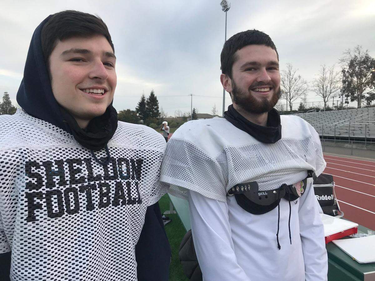 Scott Nixon, left, his brother Sean Nixon played for the Sheldon High football team.
