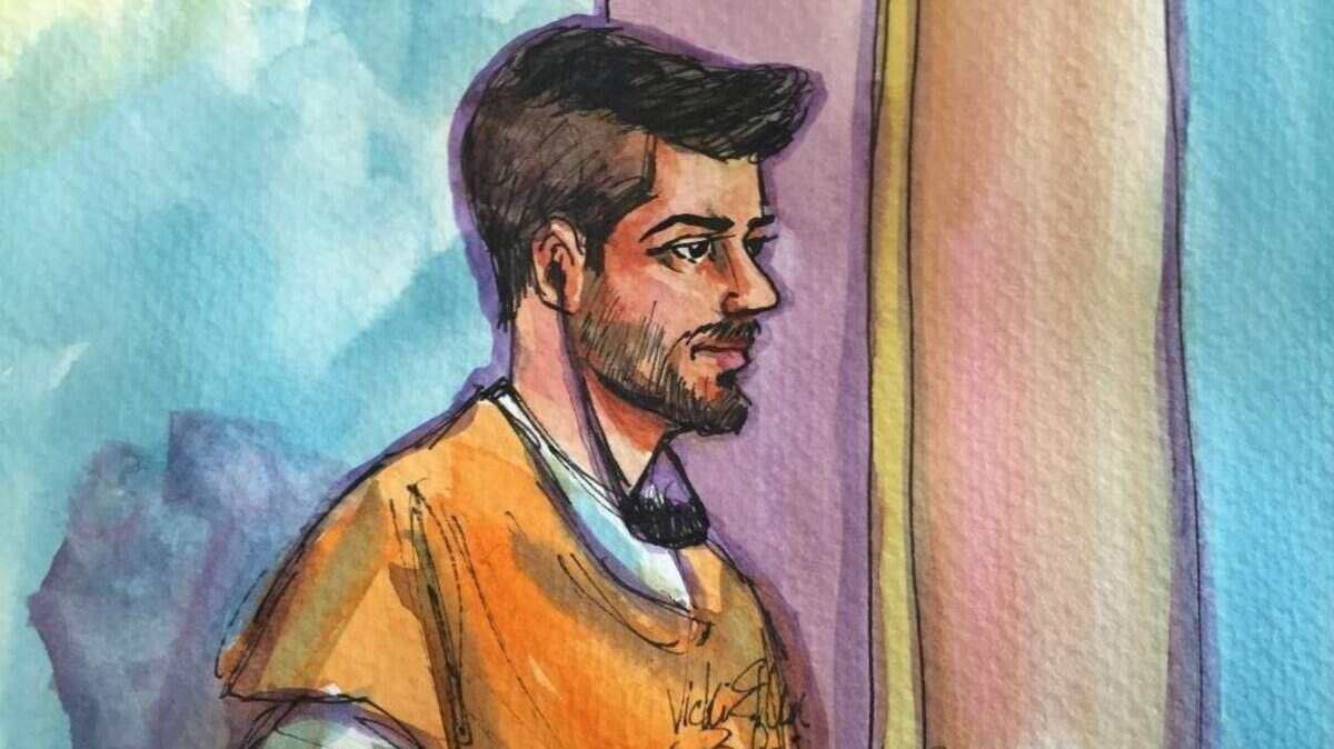 Aws Mohammed Younis Al-Jayab, seen a courtroom sketch during a hearing in a Sacramento federal court in 2016, pleaded guilty in Chicago to charges of aiding a terrorist organization after earlier arguing he was entitled to immunity because he hooked up with the kind of Syrian rebels the U.S. has backed.