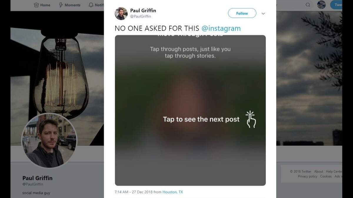 Instagram quickly reversed a new sideways-swiping function after an outcry on Twitter, returning vertical scrolling to the social media platform. The rollout was an accident, the company says.