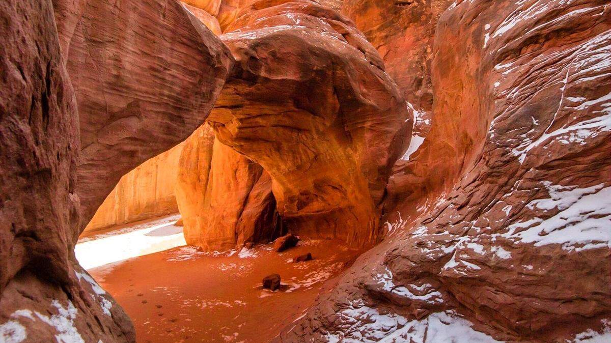 This photo shows the Sand Dune Arch Trail in the Arches National Park. A 66-year-old man from Austin, Texas, was found dead Aug. 1 off-trail.