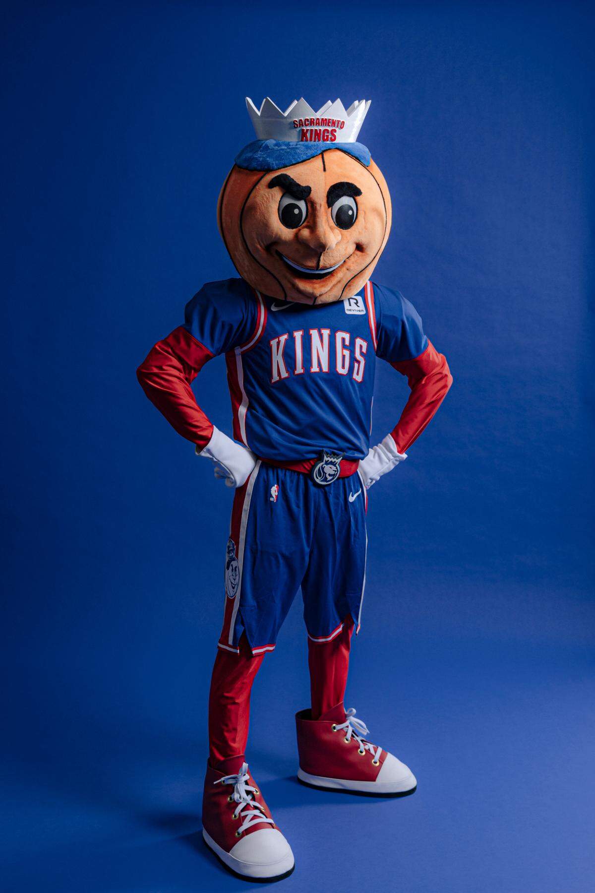 The Sacramento Kings on Nov. 14, 2024, unveiled their Nike City Edition retro uniforms designed to pay homage to their days as the Cincinnati Royals from 1957 to 1972, modeled here by new mascot Roy Al.