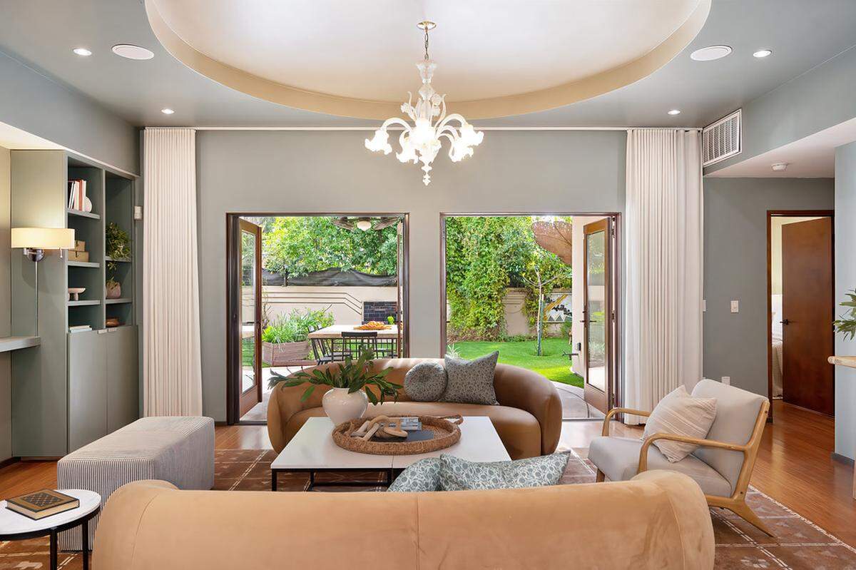 Art Deco features blend with Streamline Moderne style in the Curtis Park home in Sacramento California.