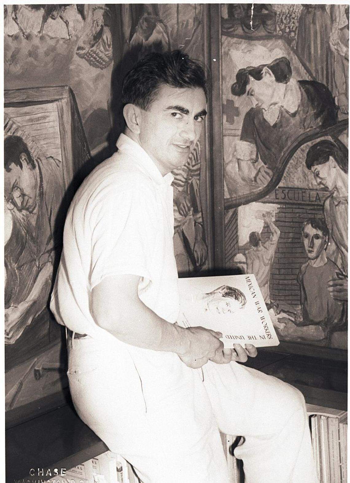 Ernesto Galarza at the Pan-American Union, now known as the Organization of American States, in 1945. He worked there as a labor advisor until 1947. 